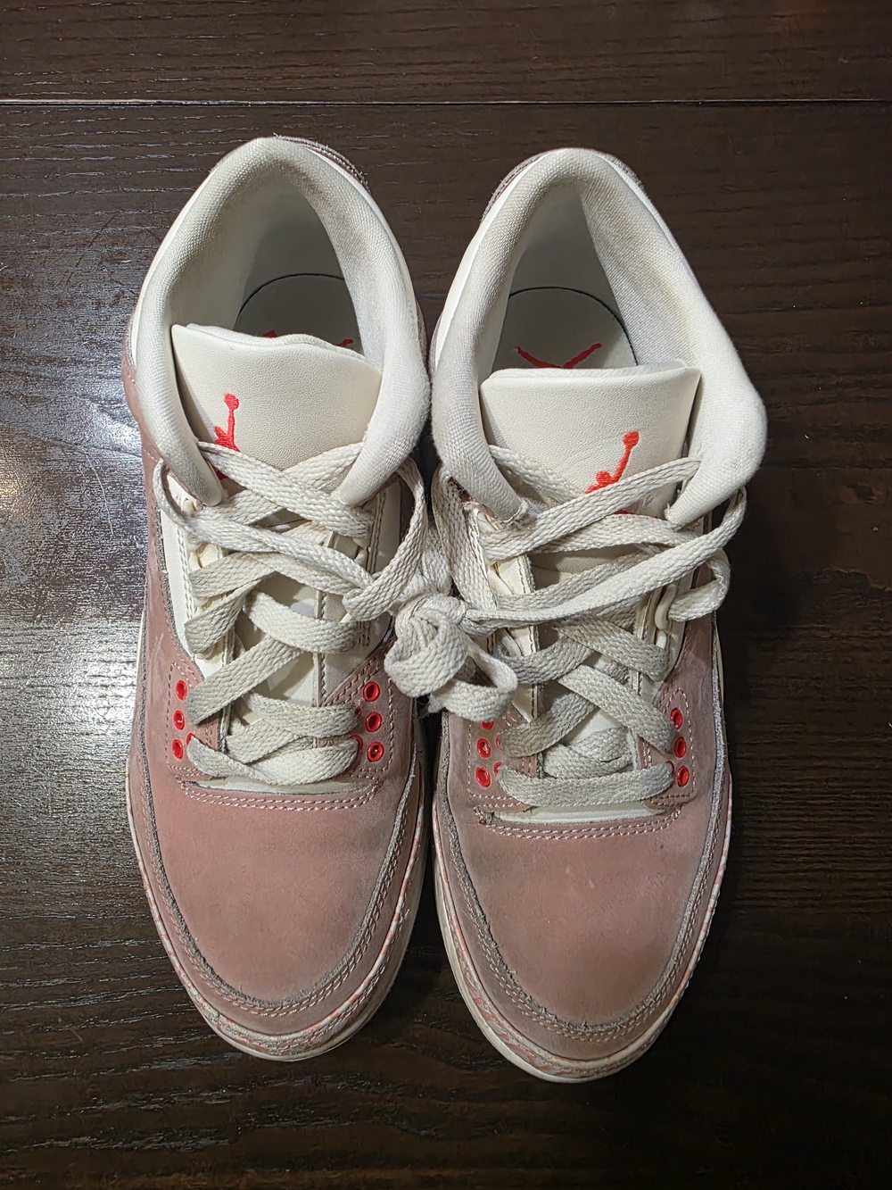 Air Jordan Pink Suede Sneakers with Cream Accents
